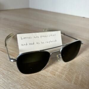 Randolph Engineering 5 1/2 Sunglasses Aviator Matte Chrome AF-52-20 FRAMES ONLY